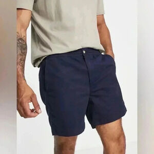 ASOS Men’s Navy Cotton Stretch Chino Shorts, Size W32